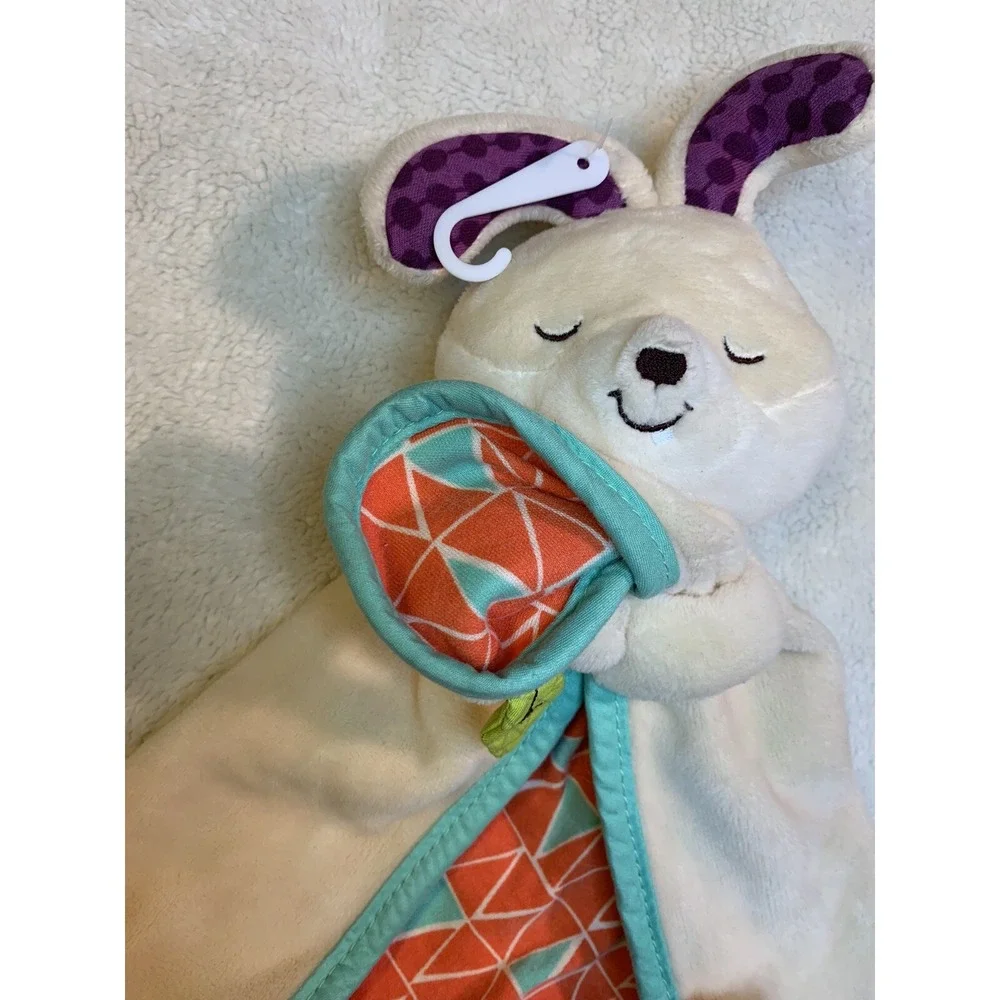 B Cuddly‎ Bunny Rabbit Lovey Security Blanket BABY toy Soother Plush Crinkle EUC